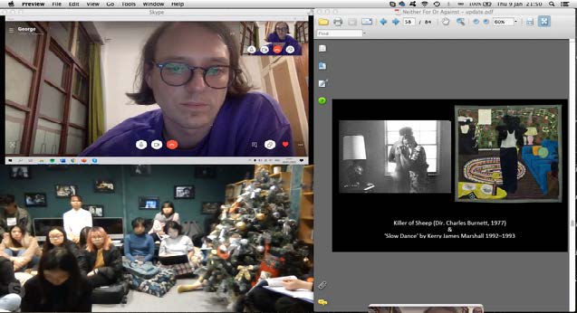 Remote workshop with TPD curating students 'Neither For Nor Against' January 2020