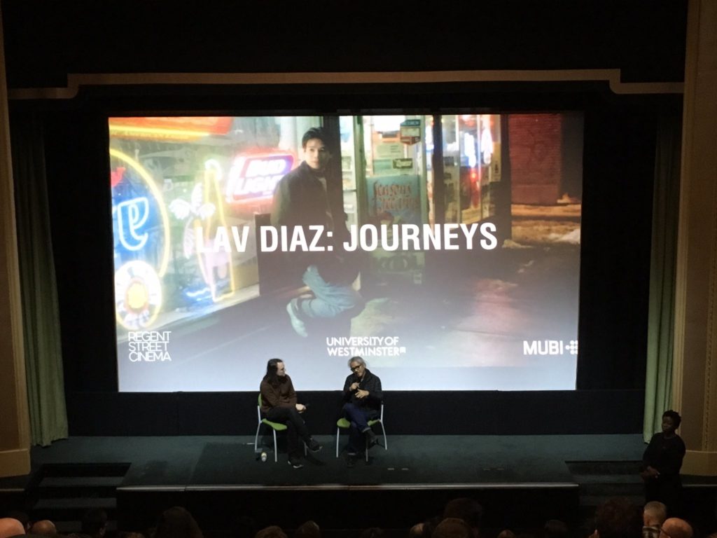 Lav Diaz in conversation with George Clark at Regent Street Cinema following screening of Batang West Side