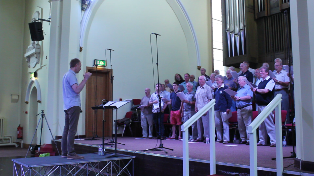 Colne Valley Male Voice Choir, recording session, Huddersfield
