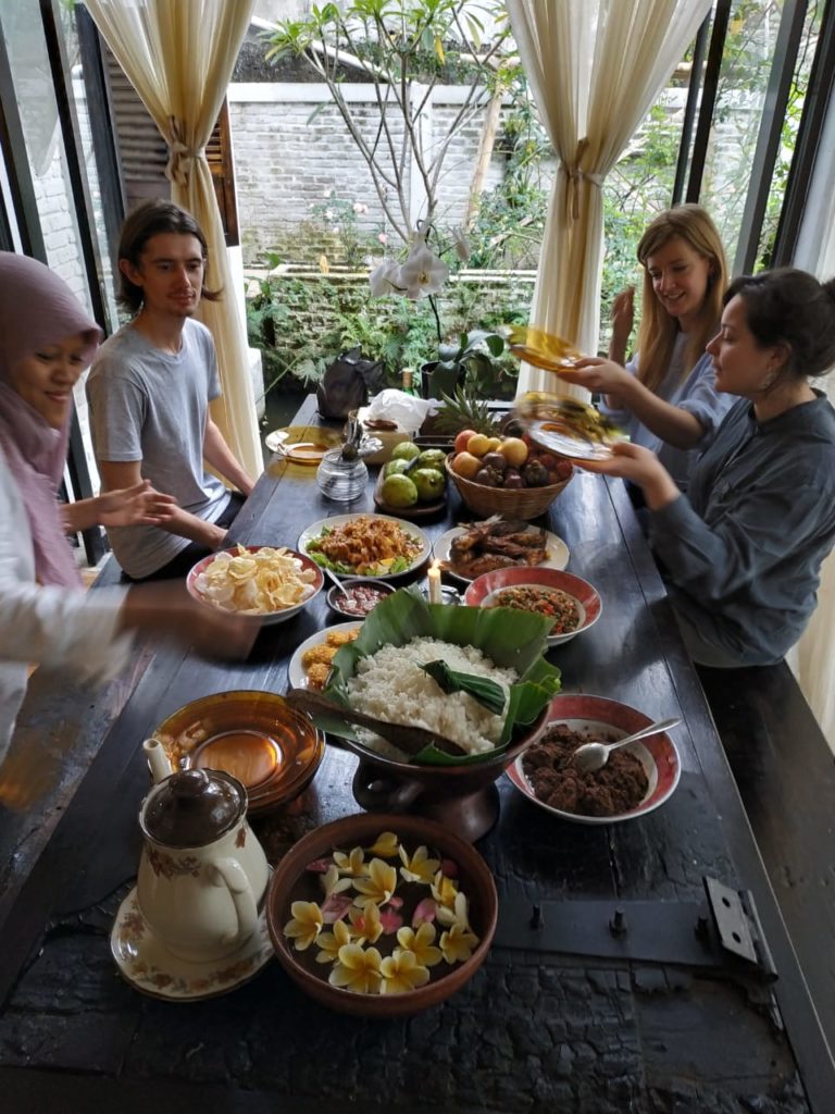Harry Meadley, Isabella Carreras and Kerstin Doble during residency in Indonesia, March 2019