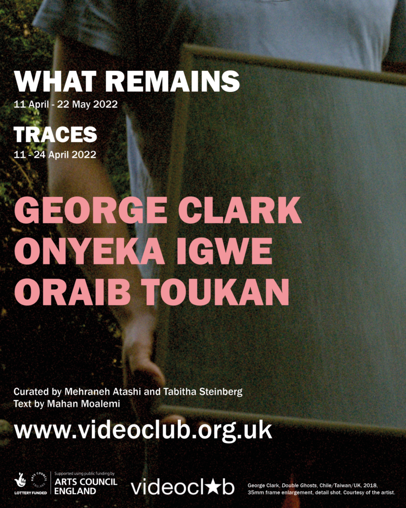 Poster for 'What Remains - Part 1: Traces' 11-24 April 2022 